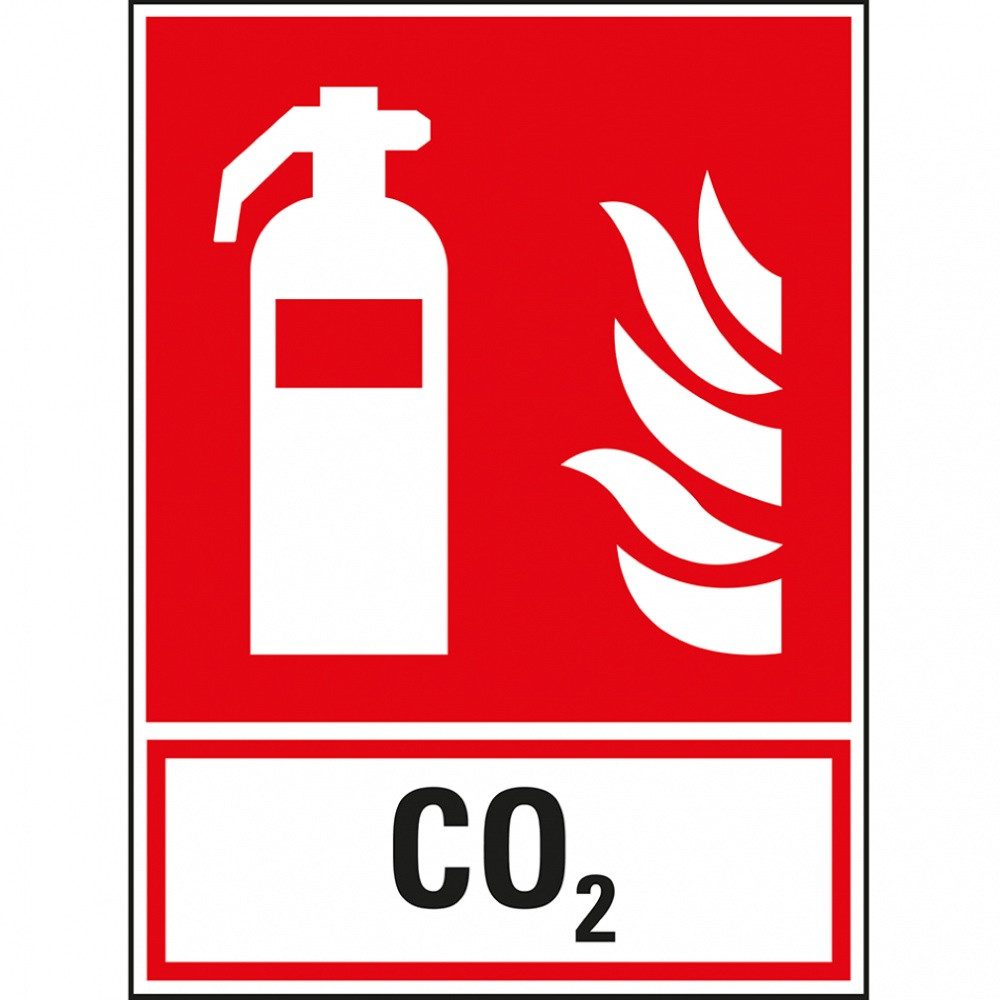 Dreifke Hinweisschild Brandschutz-Kombi Feuerlöscher CO2,ASR/ISO,Recycling-Verbundplatte,200, Schild PVC