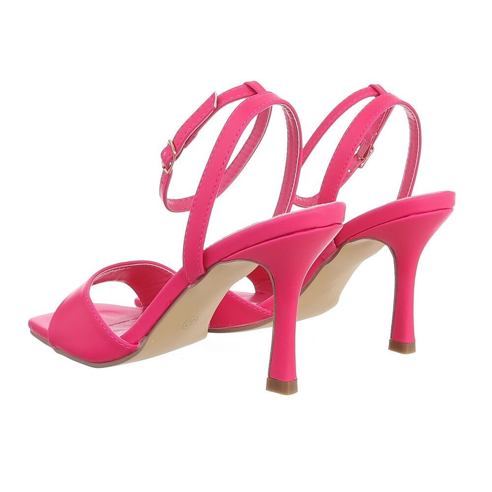 & Abendschuhe in Clubwear Sandalette Ital-Design Pfennig-/Stilettoabsatz & Party Damen Pink Sandaletten Sandalen