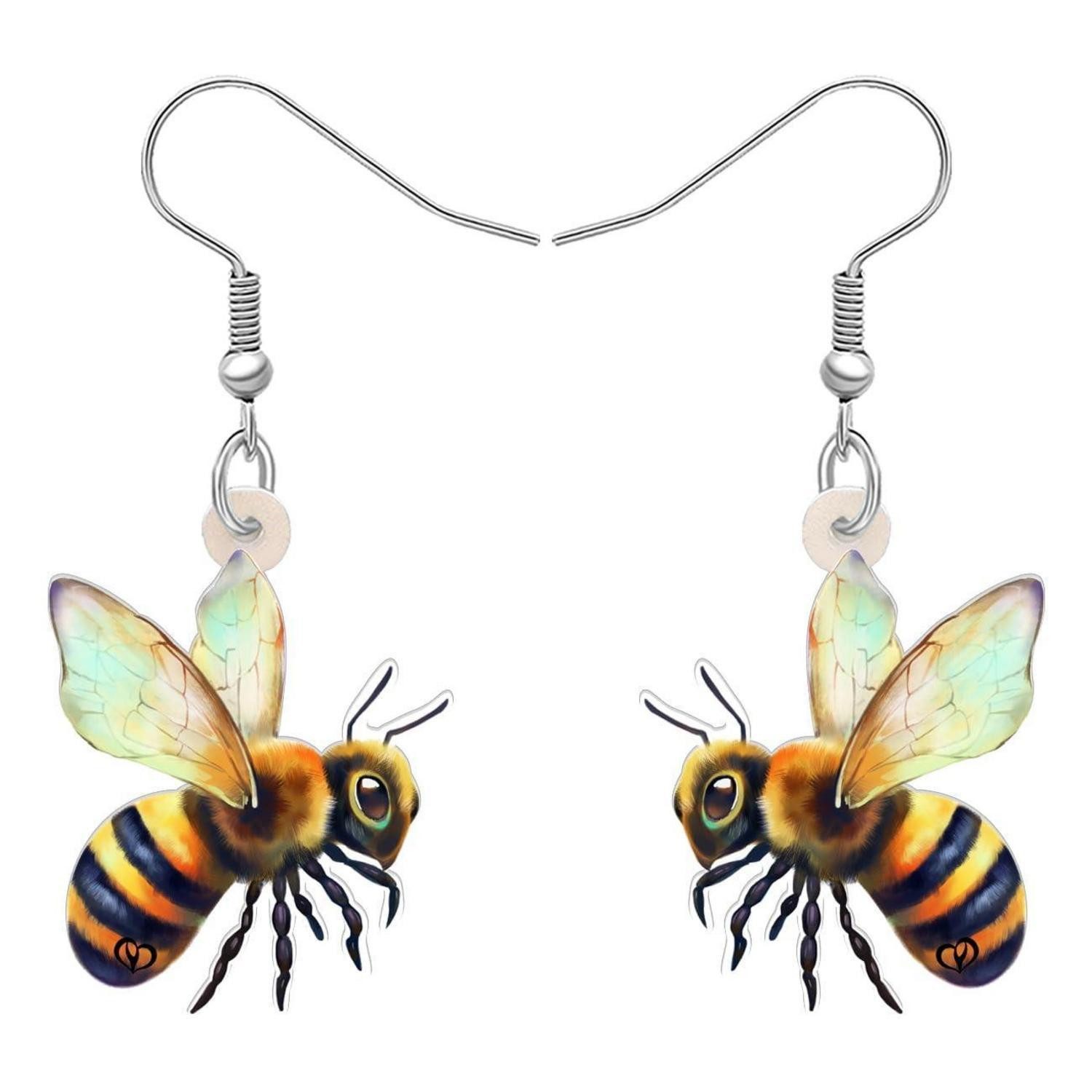 LuxusKollektion Paar Ohrhänger Ohrringe Hummel Acryl Honig 0,75x1,30 Zoll