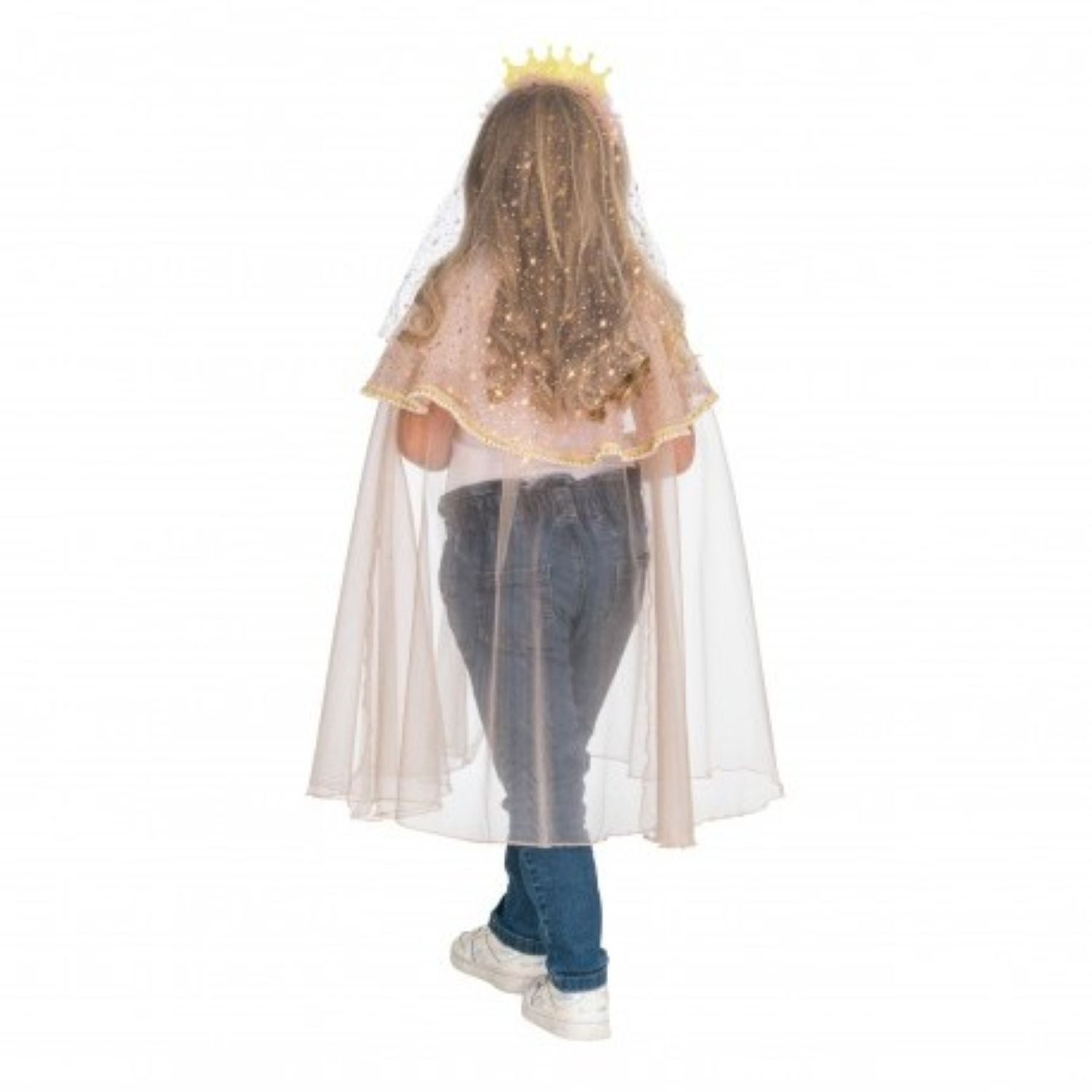 CHAKS Prinzessin-Kostüm Prinzessin Glitzer Umhang mit Kronen-Haarband, Ro