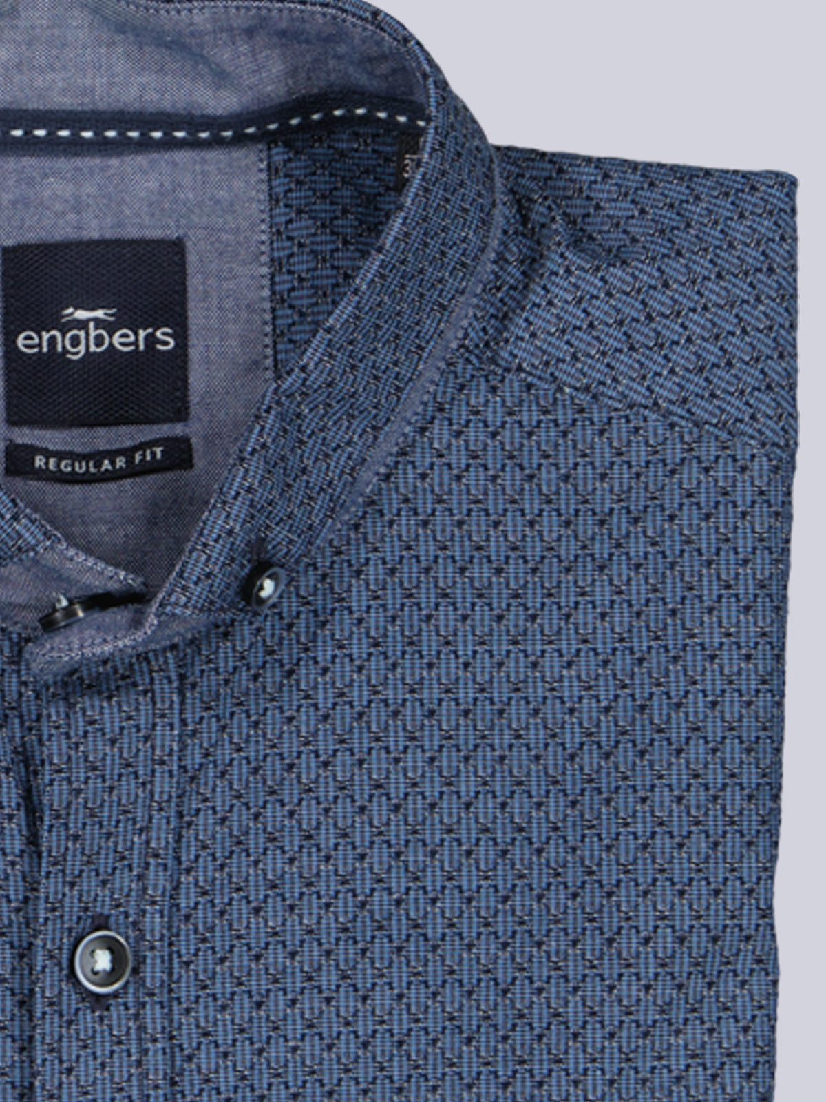 Engbers Kurzarmhemd Herren Sportives Kurzarmhemd mit Brusttasche, Brilliantblau