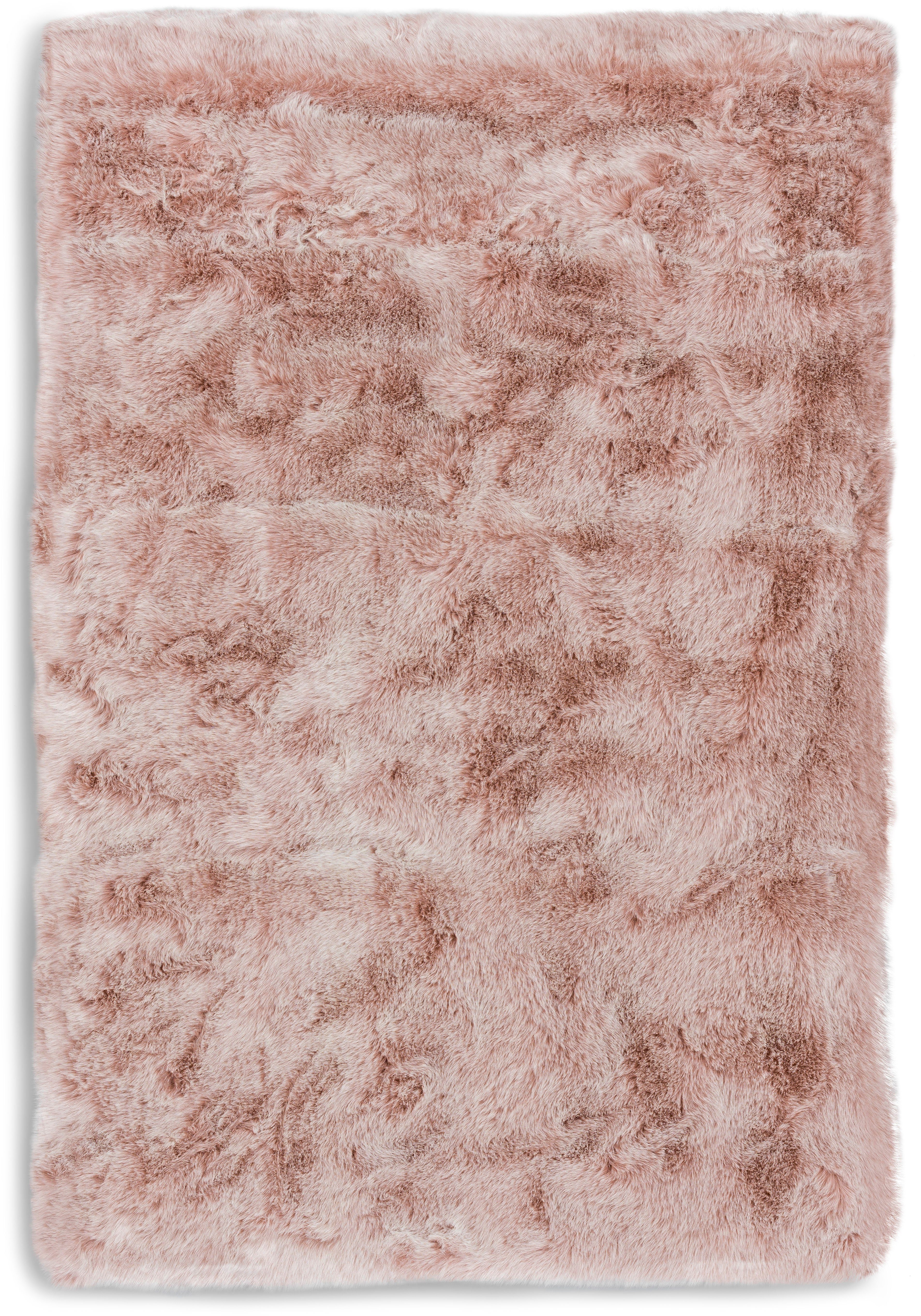 Fellteppich Lucia, ASTRA, 50 mm, rechteckig, Kunstfell, pink waschbar, Wohnzimmer Höhe