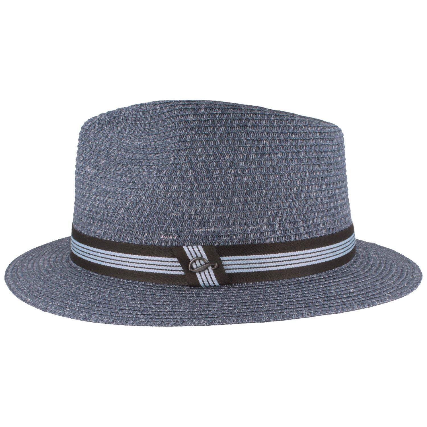 Göttmann Strohhut Melierter Papier-Traveller Hemingway mit gestreiftem Ripsband