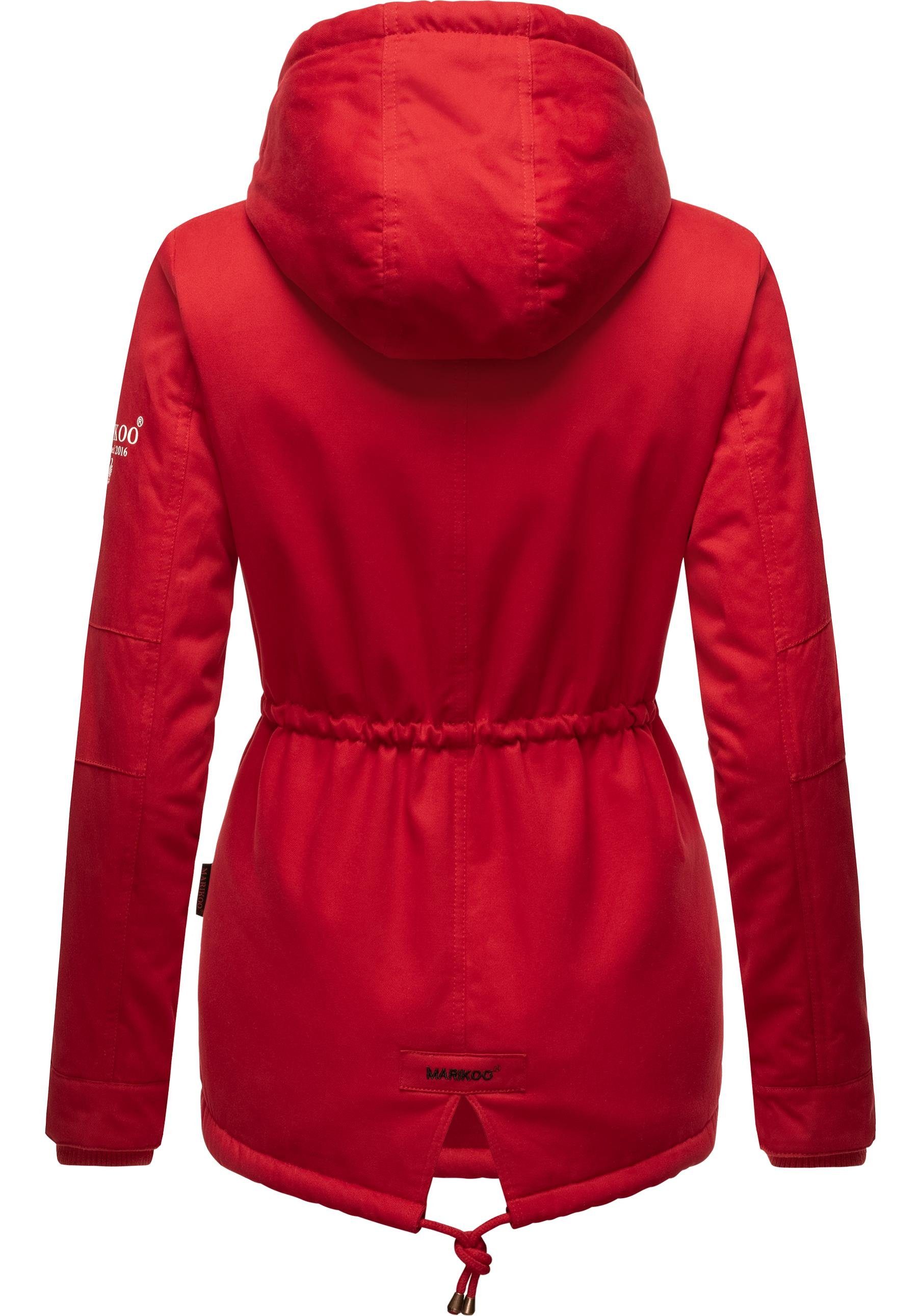Marikoo Winterjacke Manolya stylischer Kurzmantel mit weichem Teddyfell-Futter – Bild 3 von 5