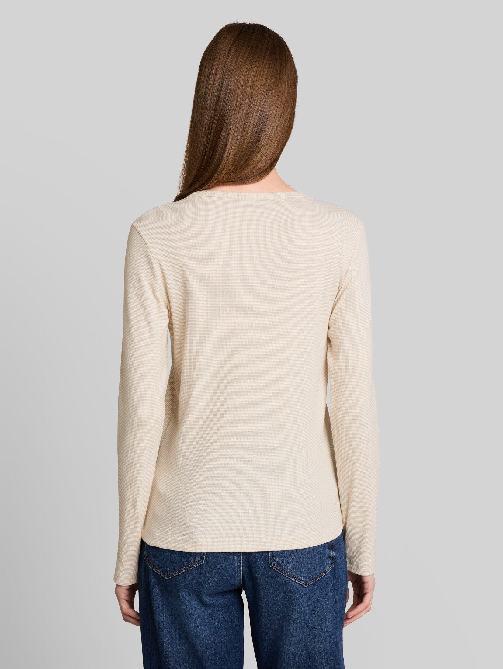 TOM TAILOR Langarmshirt T-Shirt (im Einserpack) Henley Langarmshirt mit Rippstruktur