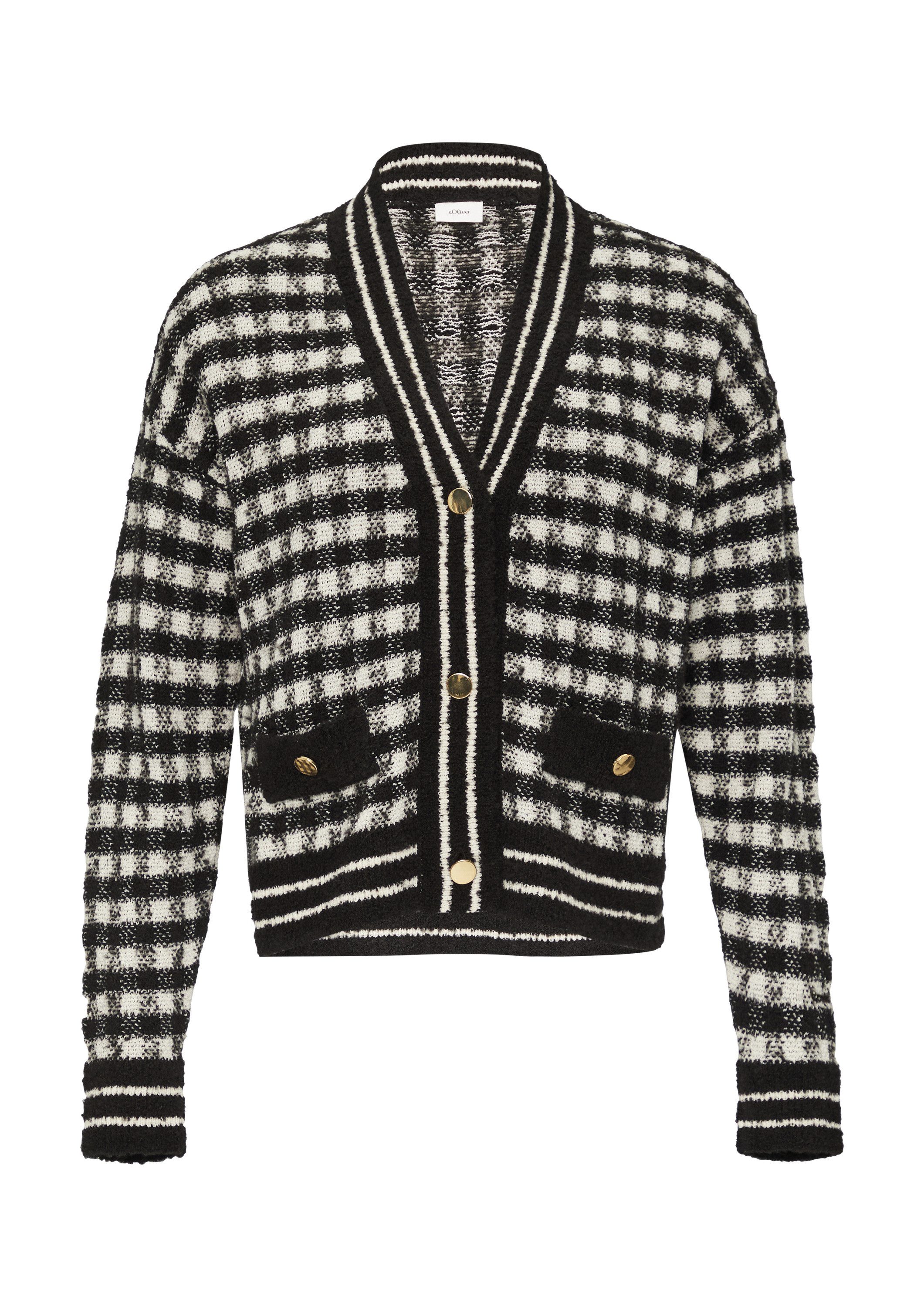 s.Oliver Cardigan Strickjacke Cardigan mit Karomuster günstig online kaufen