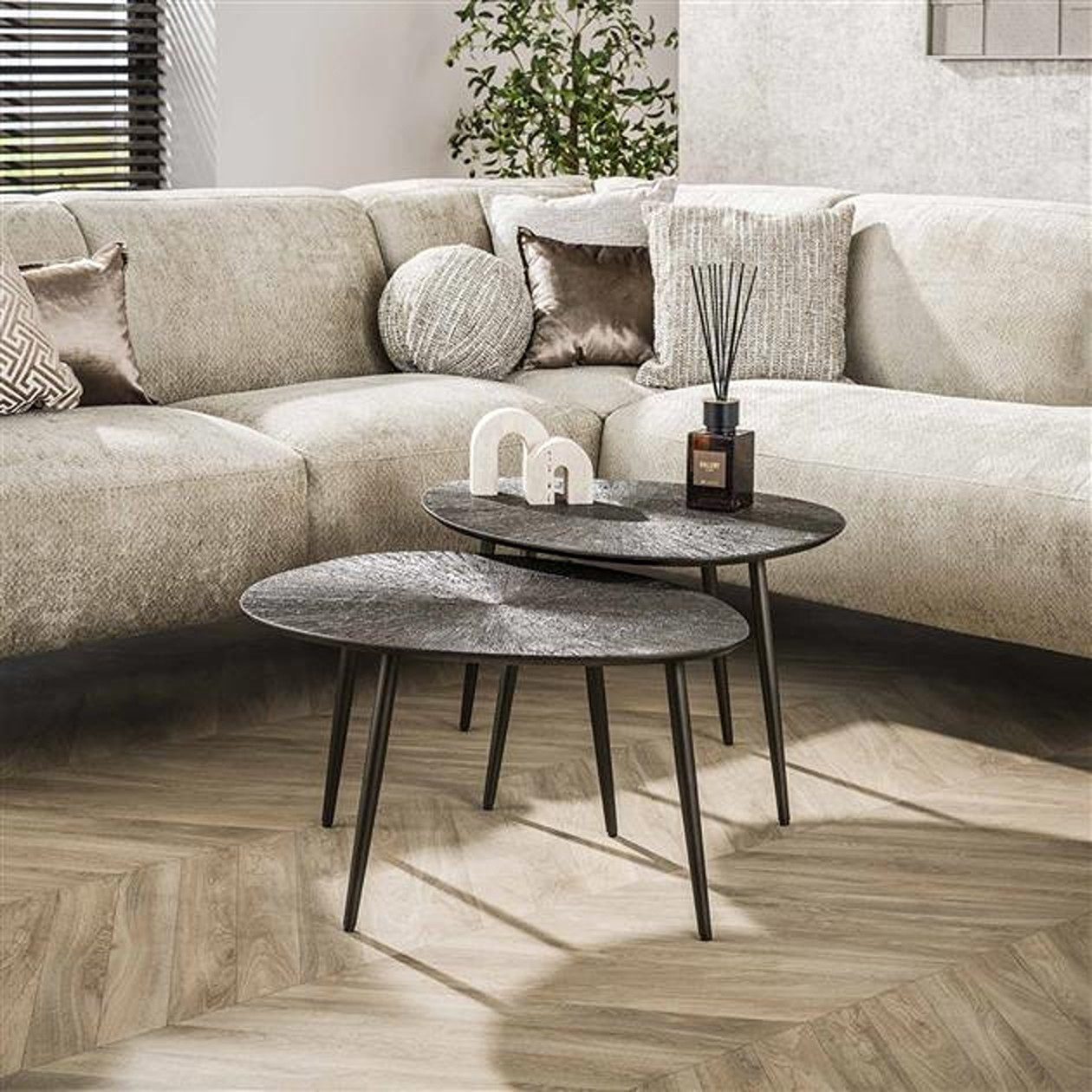 Hoyz Collection Couchtisch Hoyz Collection – Couchtisch Brown Ray Metal Organic (Set, 2-St)