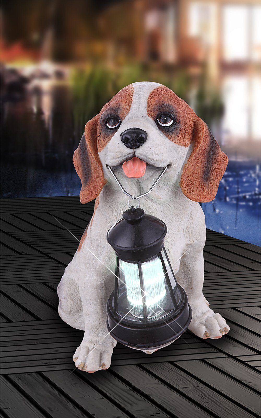 Globo LED Solarleuchte GLOBO Solarleuchte Garten Hund Tier Solarlampe Außen Außenleuchte