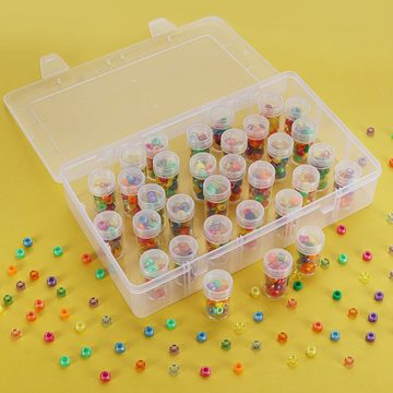 Kurtzy Aufbewahrungsbox Kunststoffperlen Organizer mit 60 Aufbewahrungsbehältern, Kunststoffperlen Aufbewahrungsbox mit 60 Behältern