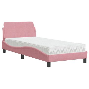 vidaXL Bett Bett mit Matratze Rosa 80x200 cm Samt