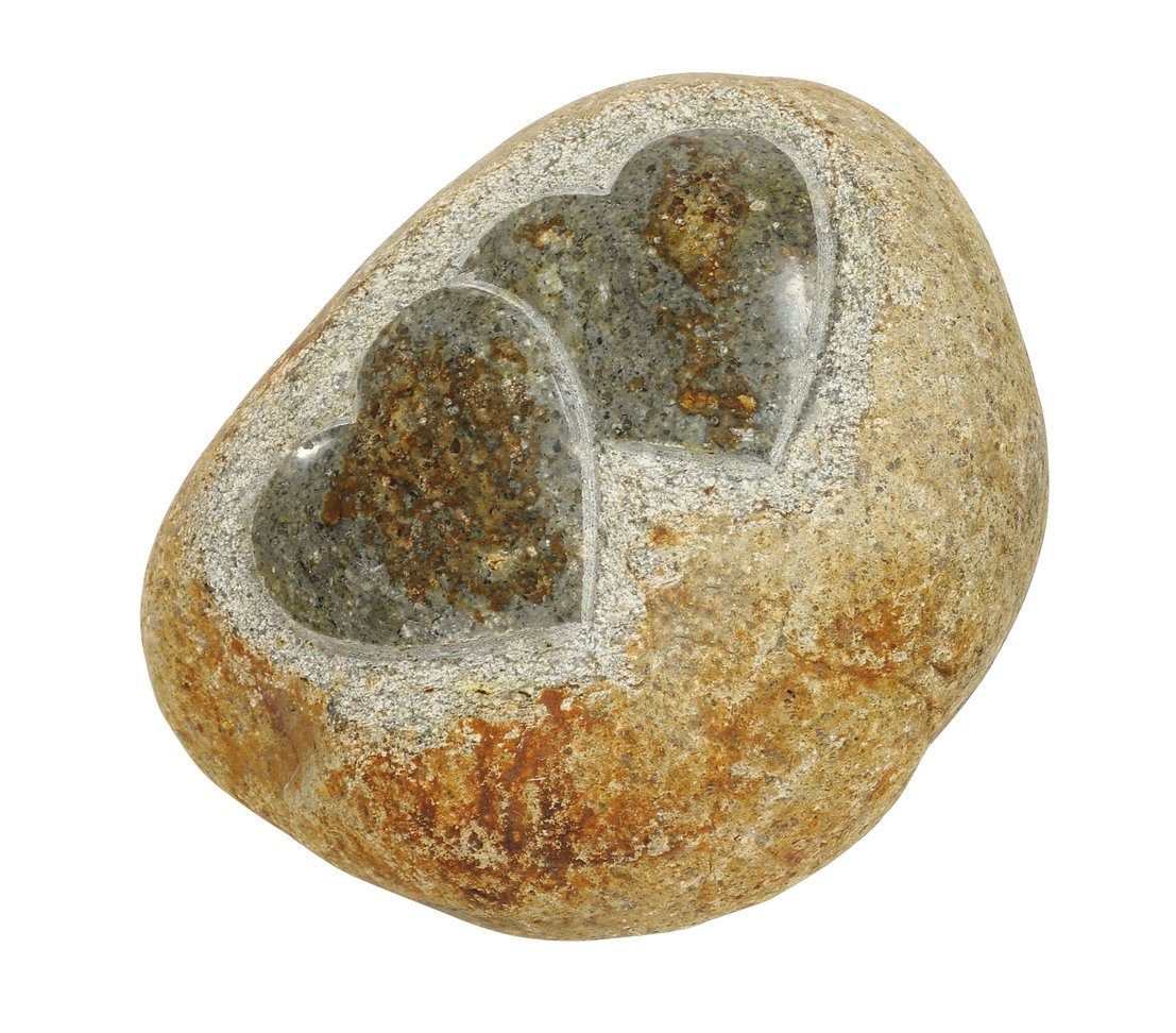Gartenfigur Deko-Stein Doppelherz, ca. 18 x 15 x 10 cm, Stein