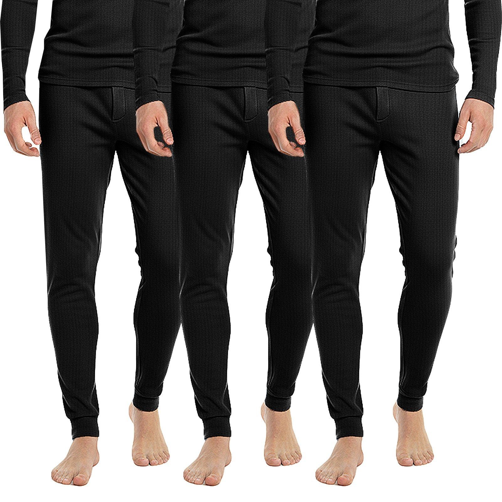 TEXEMP Thermounterhose Herren Baumwolle Thermounterwäsche 3er Pack Lang Innenfleece Winter (Packung, 3-St., 3er-Pack) Atmungsaktiv - Wärmend - Klimaregulierend
