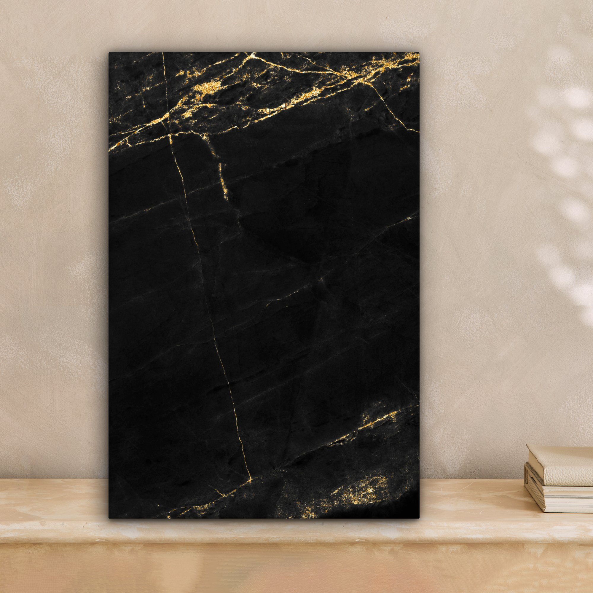 OneMillionCanvasses® Leinwandbild Marmoroptik - Luxus - Schwarz - Gold, Fot günstig online kaufen