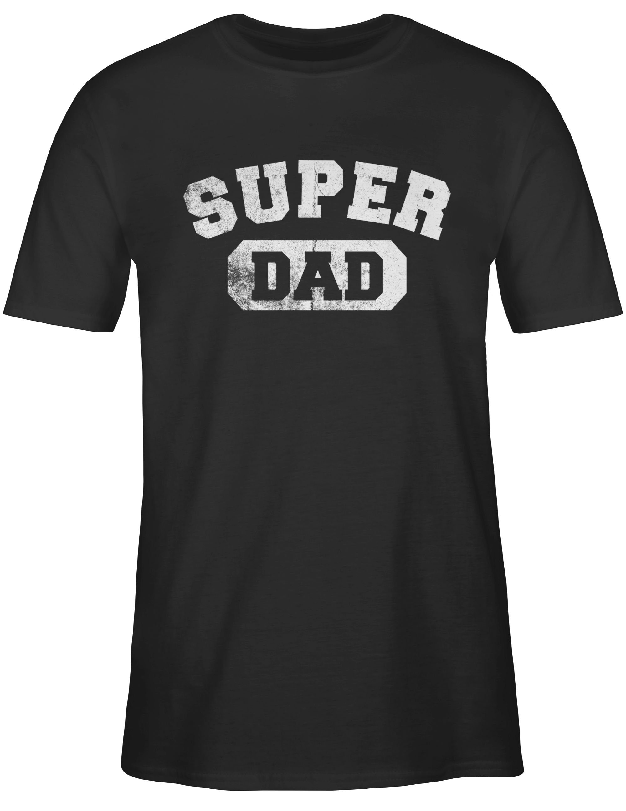 Shirtracer T-Shirt Geschenk Vatertag Geschenk Papa Super Schwarz Dad 02 für Papa Bester Superheld