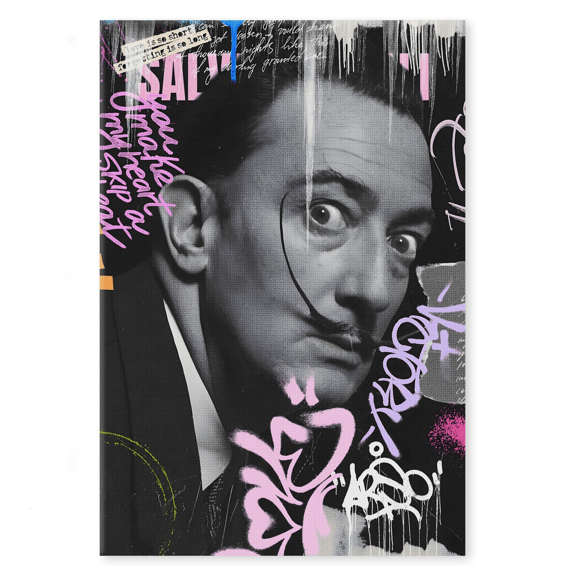 SimpleCanvas Wandbild You see me - Leinwandbild Pop Art/Street Art, Wandbild Salvador Dalí Pop Art Portrait Wandbild