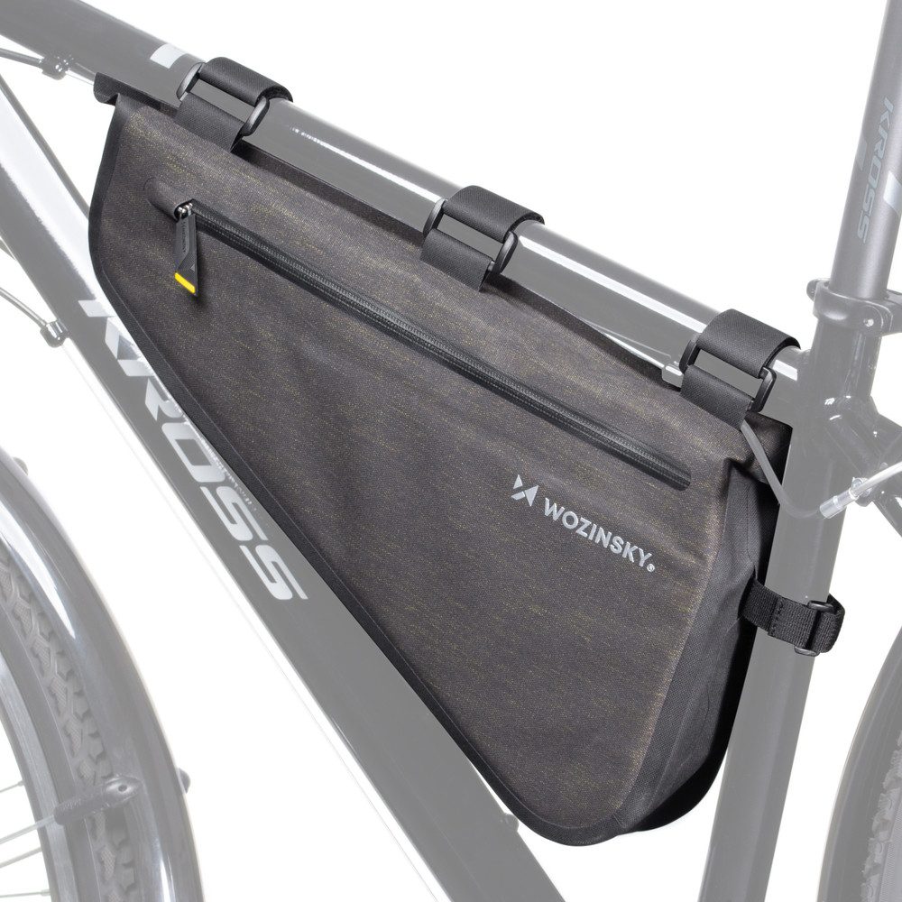 Wozinsky Rahmentasche Fahrradtasche Oberrohrtasche Dreiecktasche (Spar-Set, 1-tlg., 40 x 23 x 6 cm leicht), 5 Klettbänder, wasserabweisend, Reißverschluss