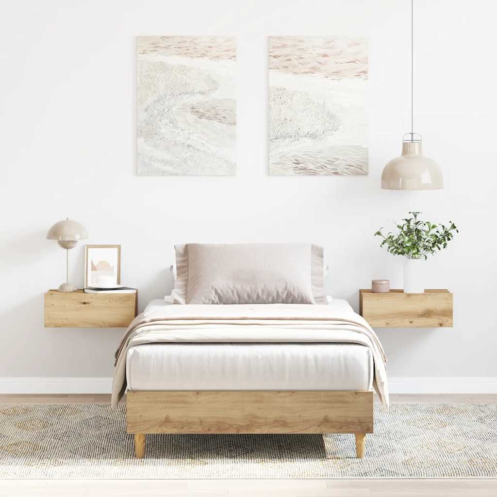 vidaXL Bettgestell vidaXL Bettgestell ohne Matratze Artisan-Eiche 90x190cm Holzwerkstoff
