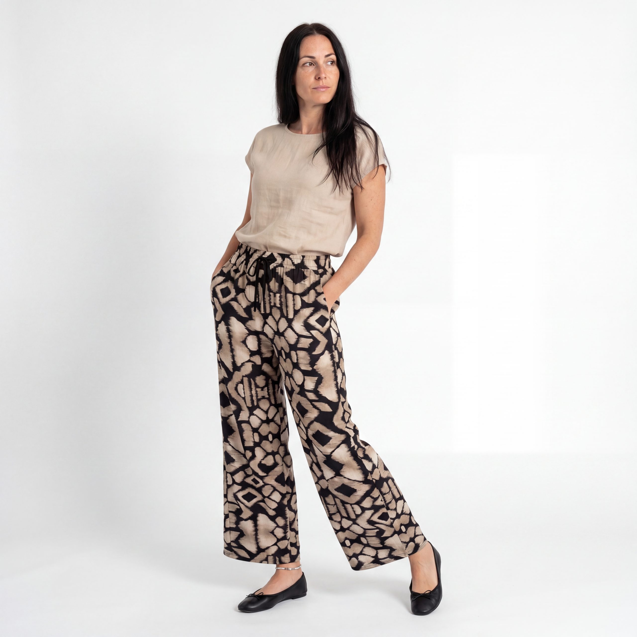 OriginalYou Palazzohose Damen Sommerhose Relaxed Fit Weite Strandhose Boho Look One Size 36-44 passend für (36-40 relaxed, 40-44 regular)