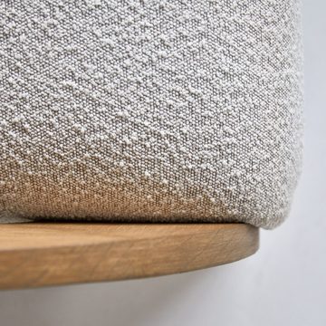Tikamoon Sessel Boti Sessel aus massivem Mindiholz und ecrufarbenem Stoff