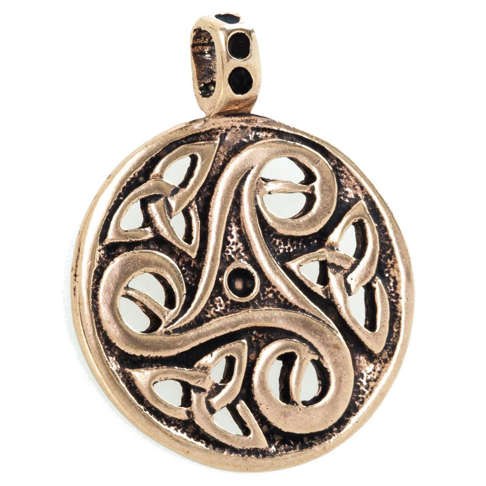 HOPLO Kettenanhänger Anhänger Keltische Triskele Bronze Schmuck - Triskel - 40x31mm