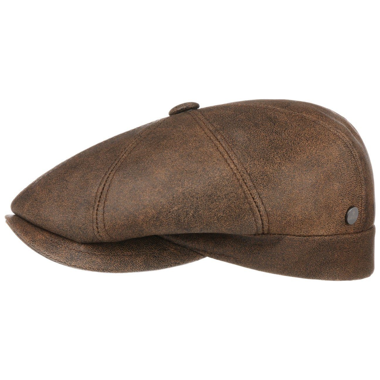Lierys Flat Cap (1-St) Ledercap mit Schirm, Made in Italy