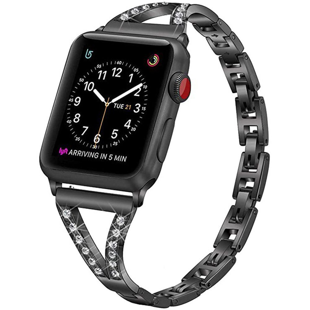 YSDYM Smartwatch-Armband Armband Kompatibel mit Apple Watch 38mm 40mm 41mm, apple watch 7 armband 41mm, apple watch 7 41mm,apple watch 7 armband Schwarz | Uhrenarmbänder