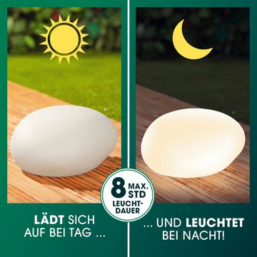 EASYmaxx LED Solarleuchte Deko-Stein Gartenleuchte, Multi-Farbfunktion, Farbwechel für Garten, Terrasse, Balkon
