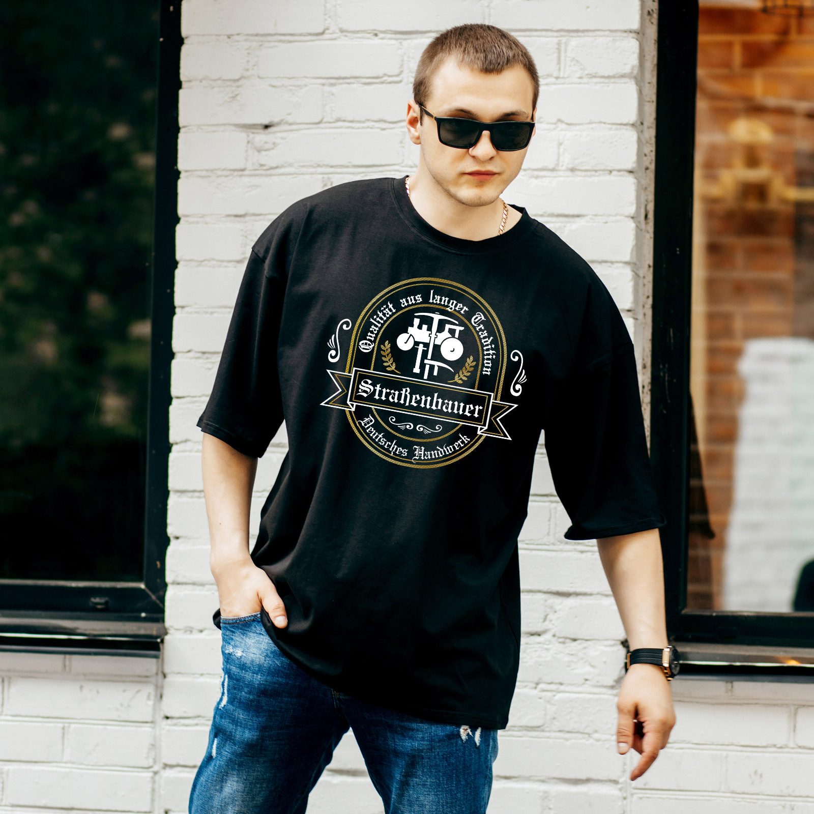 Lasernauten Print-Shirt T-Shirt Straßenbauer Qualität mit günstig online kaufen
