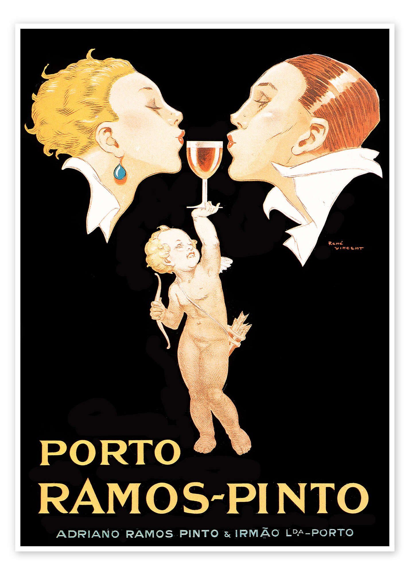 Posterlounge Poster René Vincent, Porto Ramos-Pinto, Küche Vintage Malerei