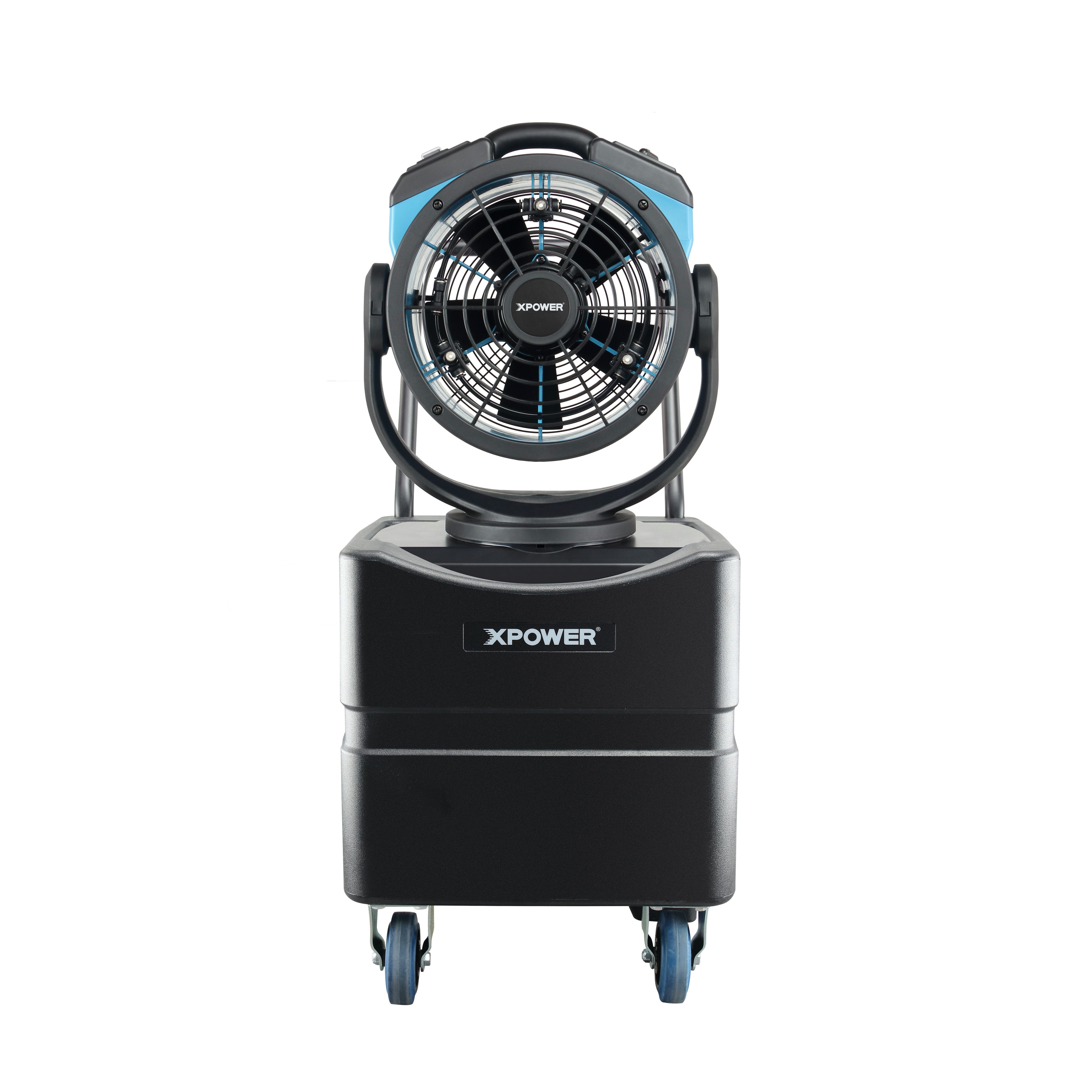 XPOWER Ventilatorkombigerät Mobiler Wassertank mit tragbarem Vernebelungsventilator-Set, 68W, Wassernebel kühlt ab, Ausgestattet mit einem Wasserpumpenventilator