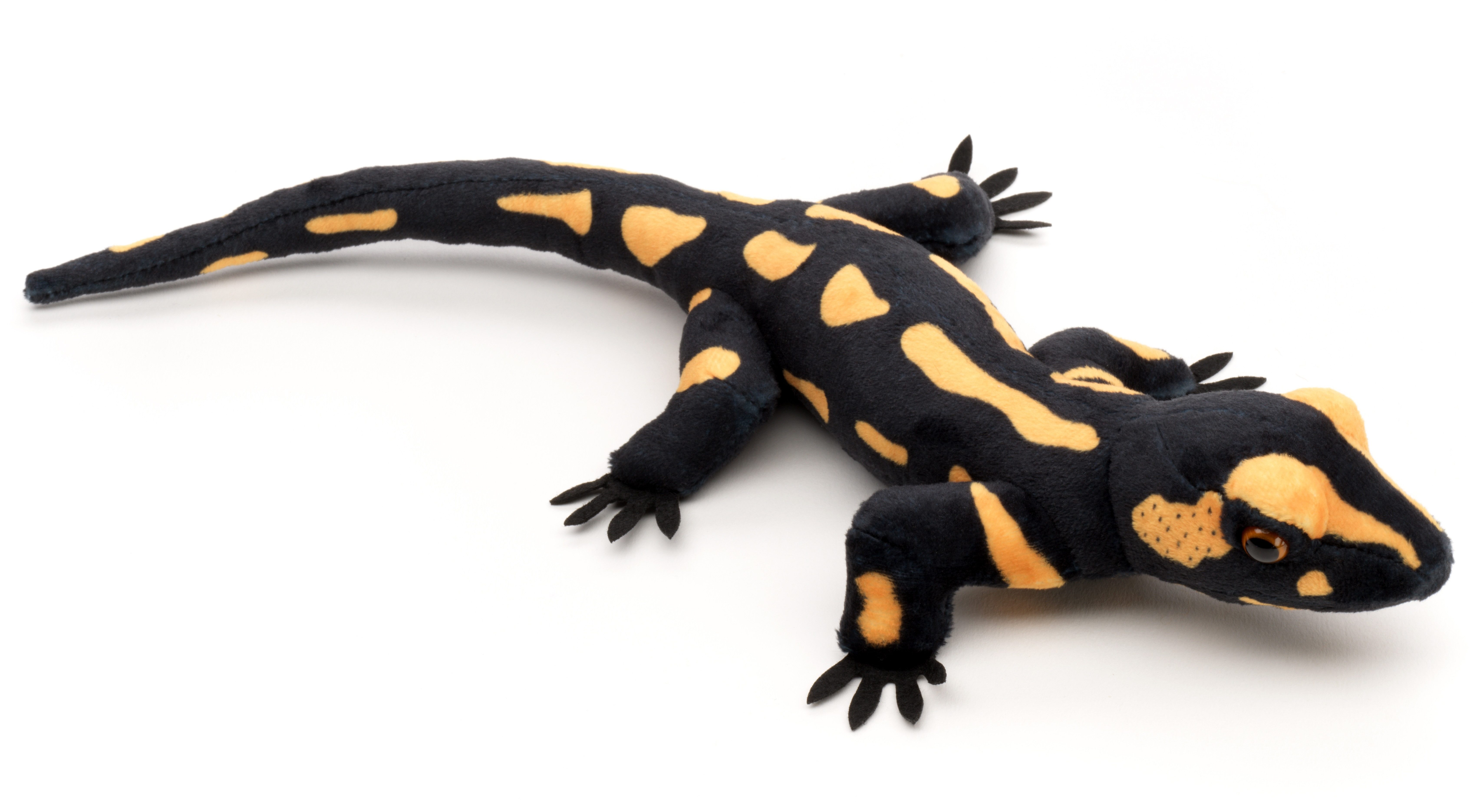 Uni-Toys Kuscheltier Feuersalamander - 34 cm (Länge) - Plüsch-Salamander - Plüschtier, zu 100 % recyceltes Füllmaterial