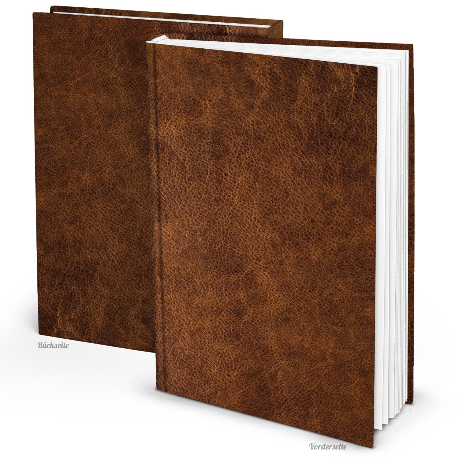 Logbuch-Verlag Dekofigur Notizbuch A5 blanko Hardcover in Leder-Optik, 164 Seiten Naturpapier