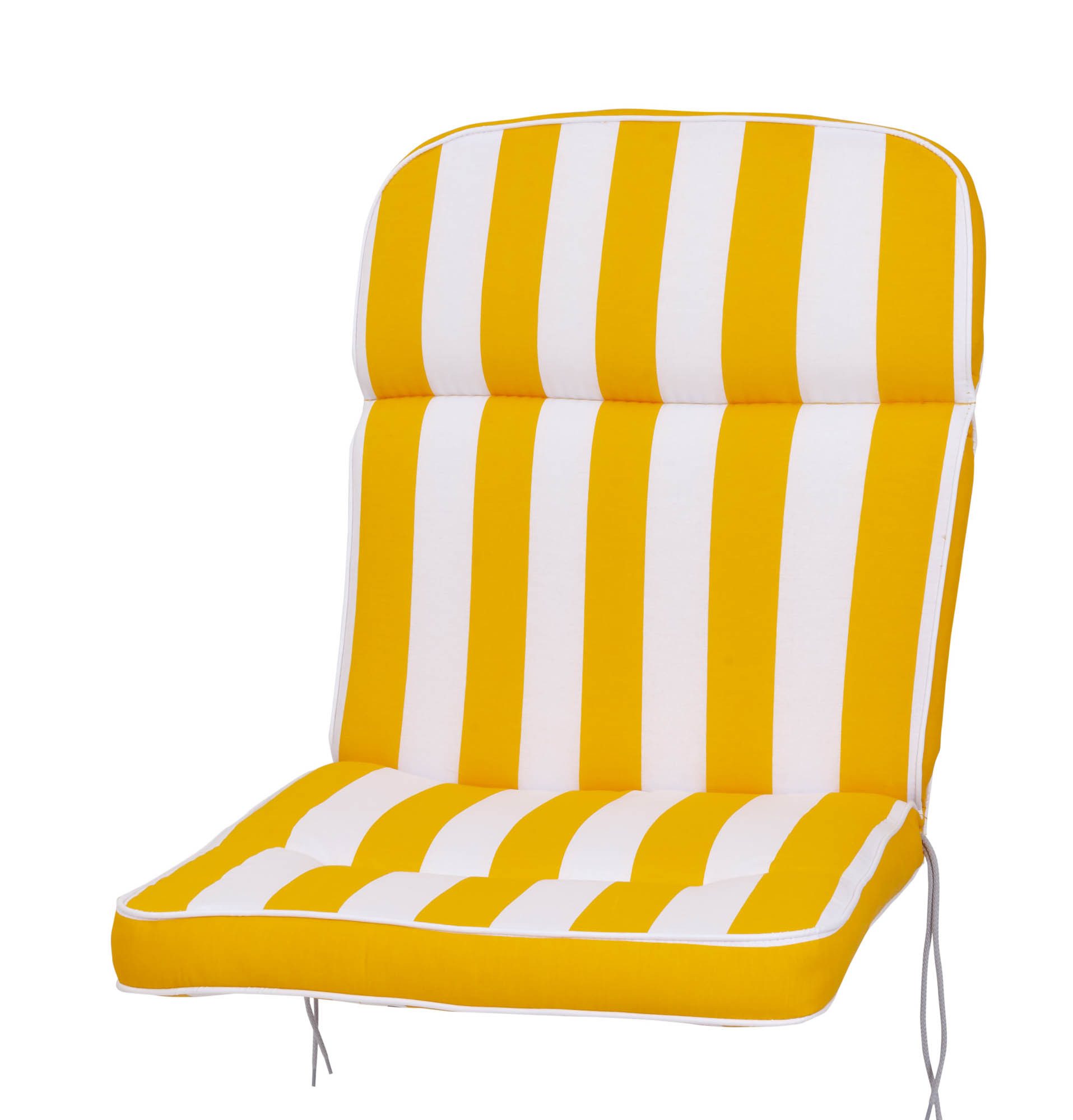 KETTtex Sesselauflage Niederlehner Alicante 2153 gelb-weiß Blockstreifen 100x50x7 cm KETTtex