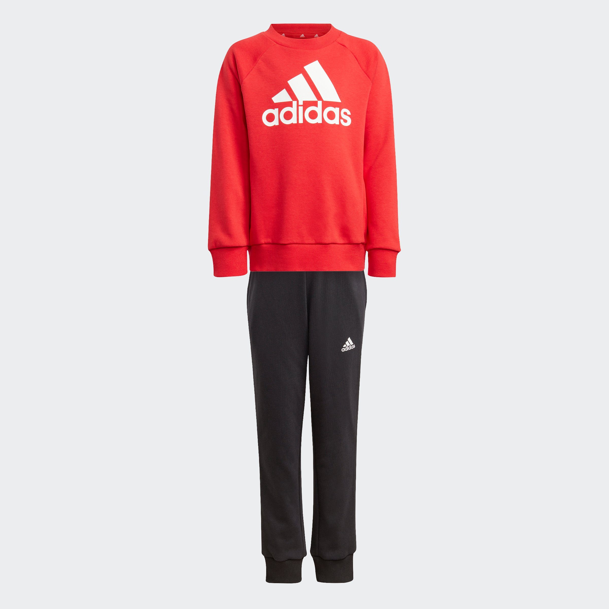 Better adidas / White ESSENTIALS FRENCH JOGGINGANZUG TERRY (2-tlg) LOGO Trainingsanzug Scarlet Sportswear