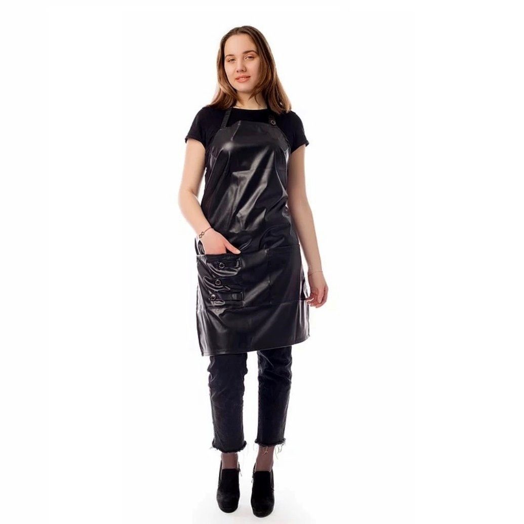 STM Company Kittelschürze Lederschürze, Friseurschürze Skin, (mit Taschen, Schürze, Damenschürze), Arbeitskleidung & Berufsbekleidung