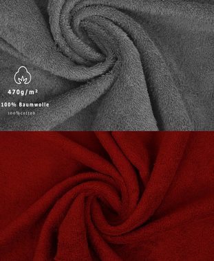 Betz Handtuch Set 10-TLG. Handtuch-Set Premium Farbe Dunkelrot & Anthrazit, 100% Baumwolle, (Set, 10-tlg), saugstark und strapazierfähig