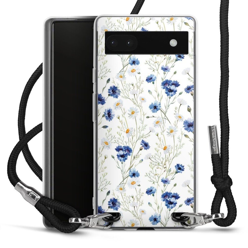 DeinDesign Handyhülle Muster Blume Blumen Flower Pattern 6, Google Pixel 6a Handykette Hülle mit Band Case zum Umhängen