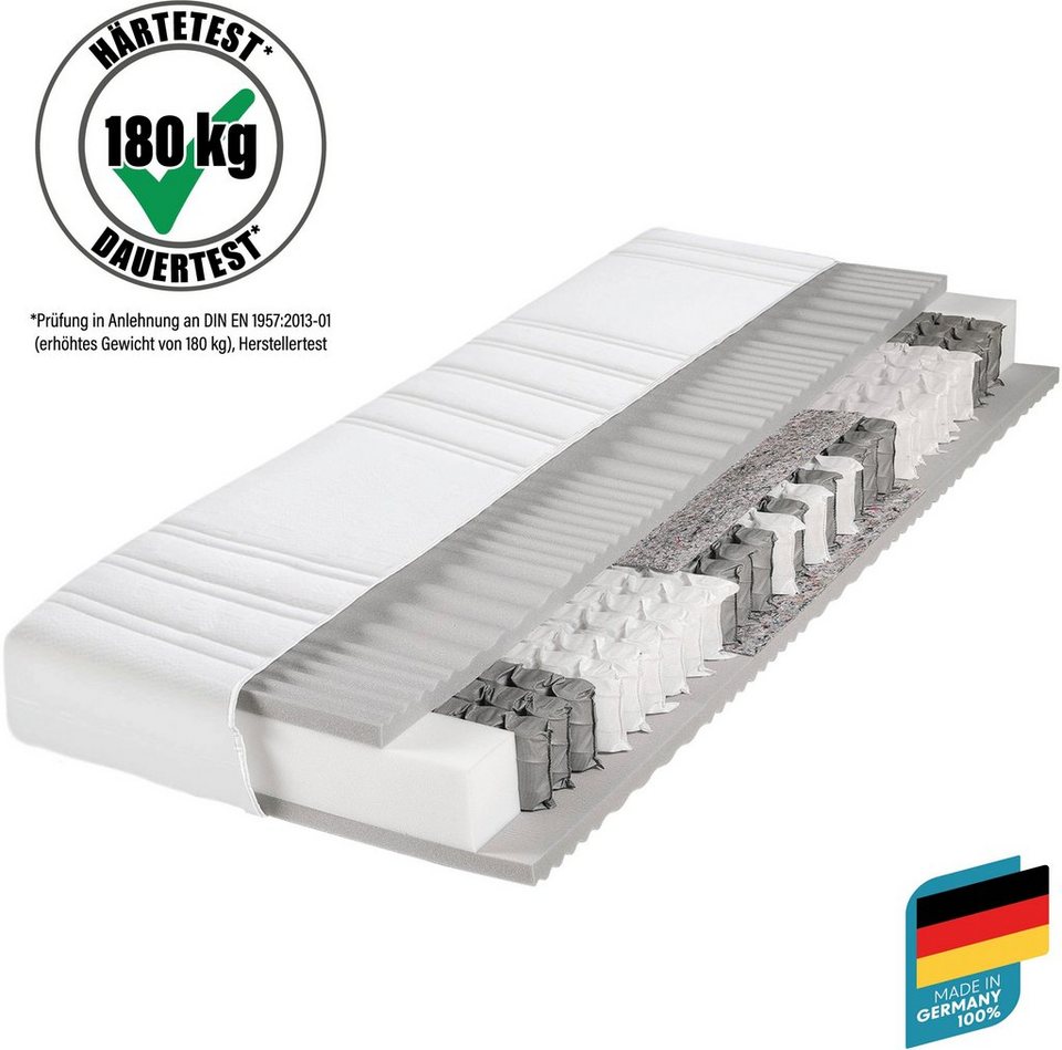 Taschenfederkernmatratze »BodyMax«, BeCo EXCLUSIV, 22 cm hoch, 480 Federn, von Kunden bewertet mit „SEHR GUT“ Note 1,3*, bis 180 kg belastbar (lt….