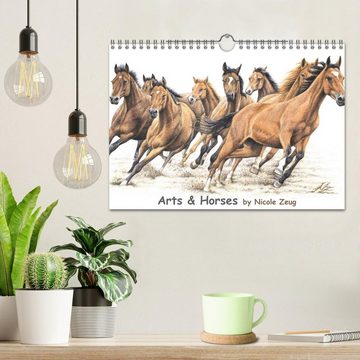 CALVENDO Wandkalender Arts & Horses (Wandkalender 2024 DIN A4 quer), CALVENDO Monatskalender