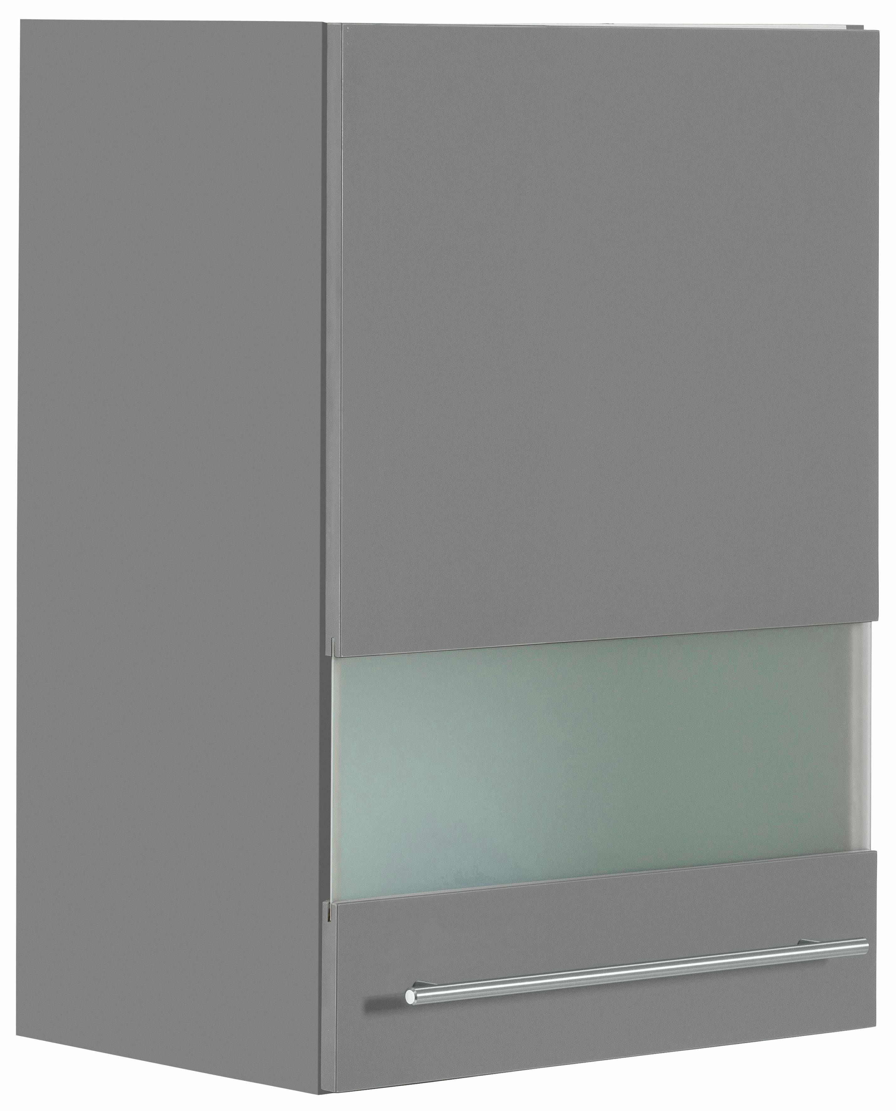 OPTIFIT Glashängeschrank Bern Breite 50 cm, Front mit Milchglas-Einsatz, mit Metallgriff basaltgrau/basaltgrau | basaltgrau