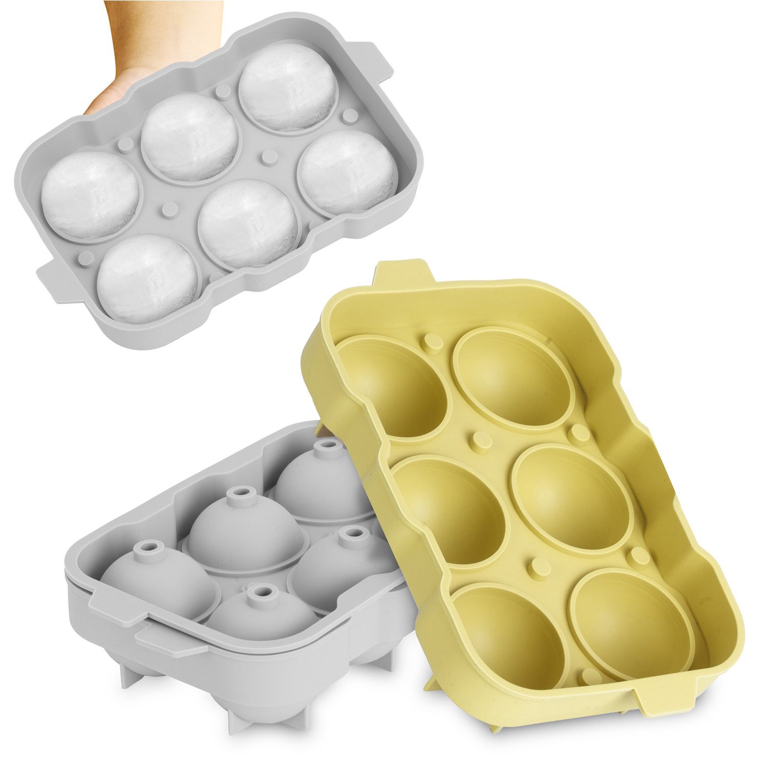 Blumtal Eiswürfelform Eiswürfelformen Silikon mit Deckel - BPA-freie Silikon Eiswürfelform, (3-tlg)