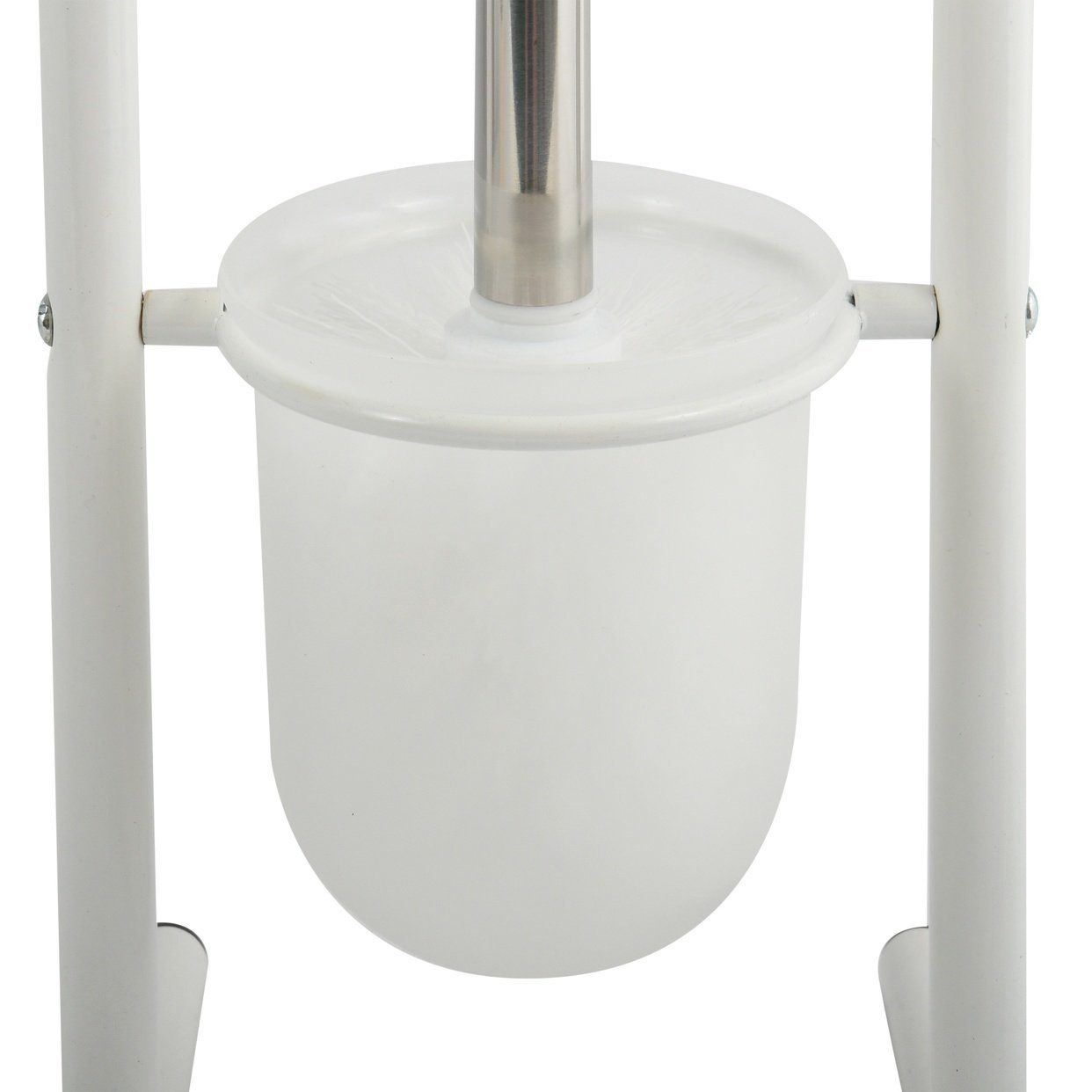 MSV Toilettenpapierhalter WC Standgarnitur 2in1, Kombiniertes Badezimmer Standelement aus Toilettenbürste und Rollenhalter, Bürste Edelstahl, herausnehmbarer In – Bild 3 von 4