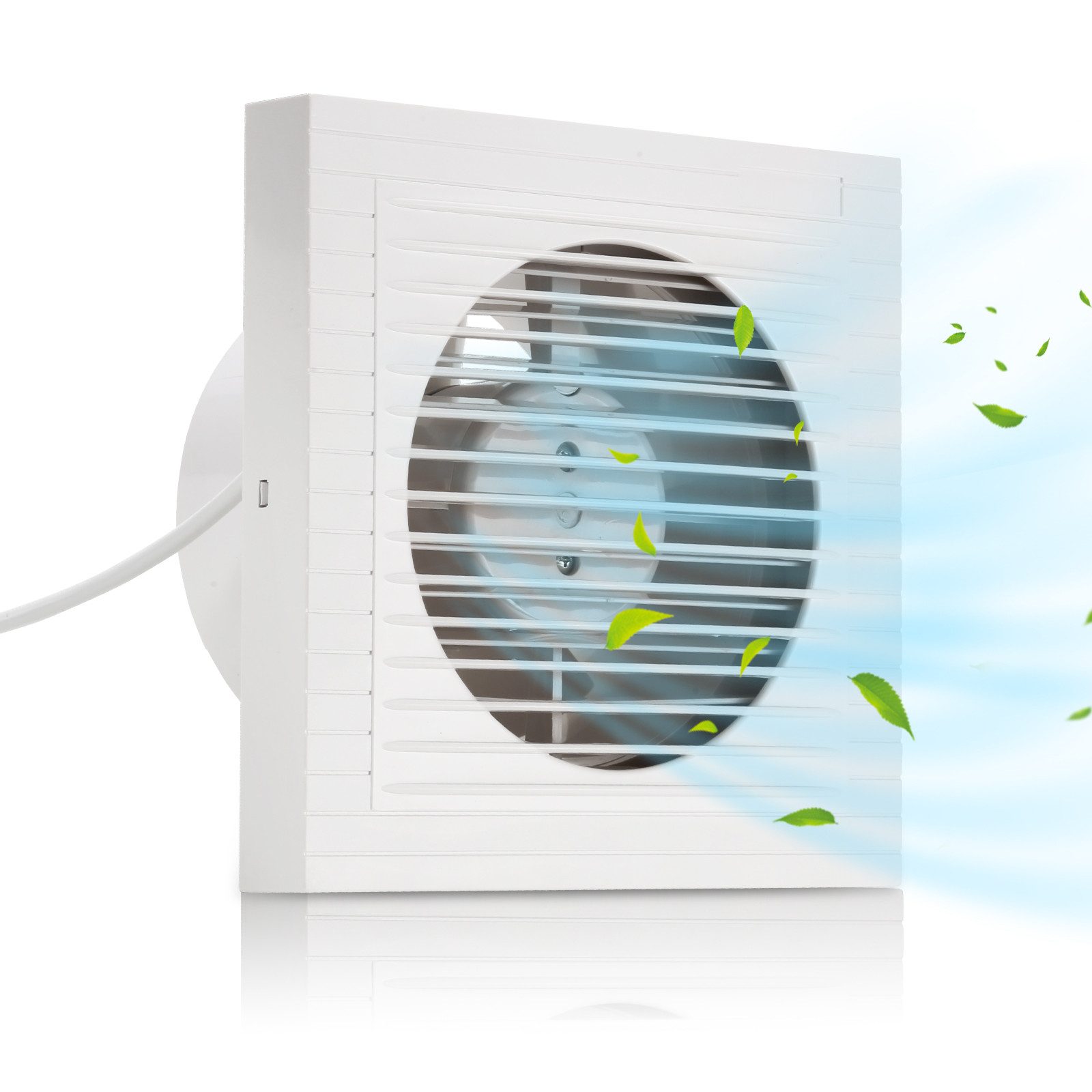 Clanmacy Wandventilator Badlüfter 100/150mm Ventilator Wandlüfter Mit Rückflussleitblech