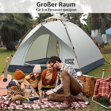 Sumosuma Kuppelzelt Campingzelt Automatisches, Pop Up Ultraleichtes Kuppelzelt, für, Personen: 4, Wasserdicht & Winddicht, Doppelschichten, UV-Schutzfaktor: UPF50+