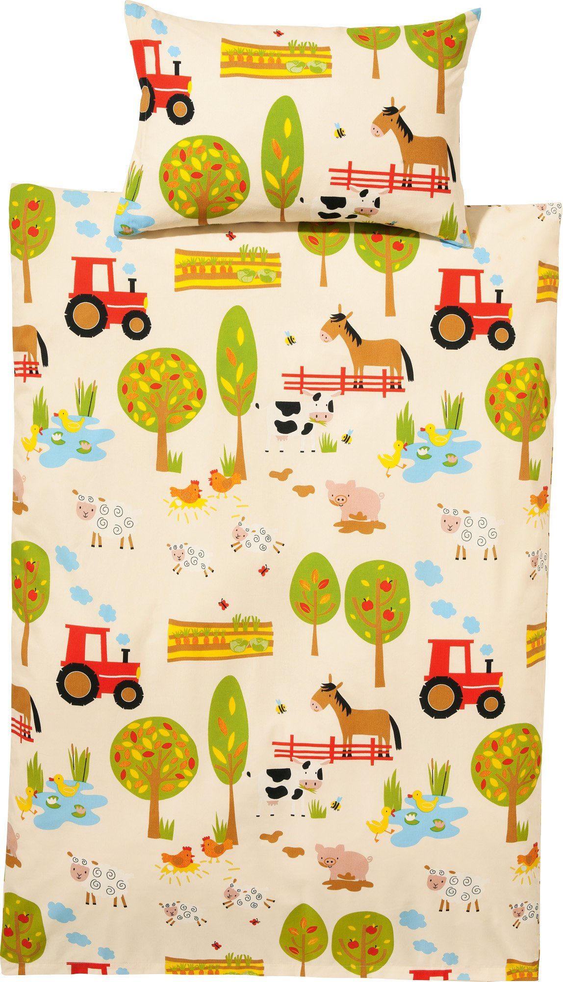 Erwin Müller Kinderbettwäsche Kinder-Bettwäsche "Bauernhof", Biber, günstig online kaufen