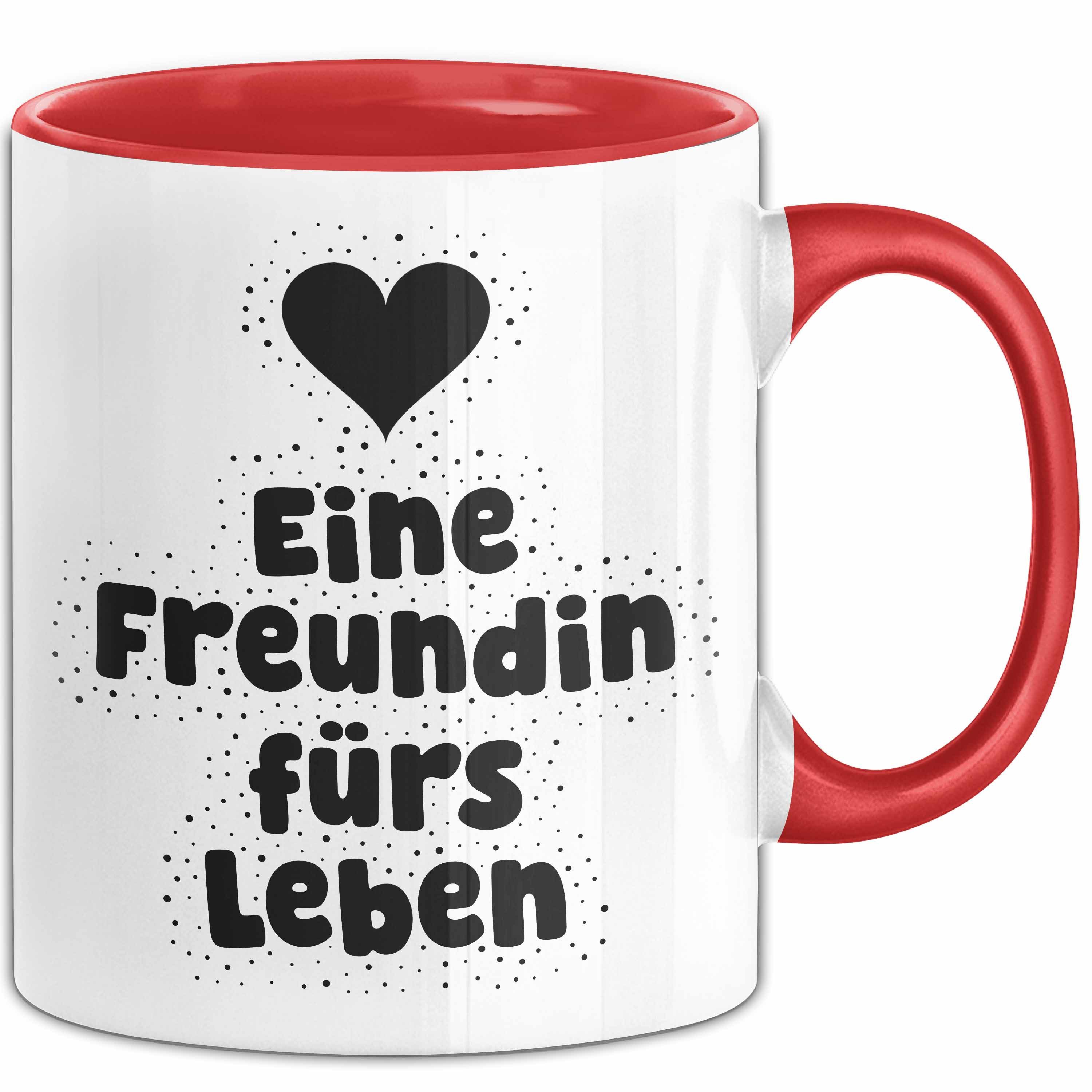 Trendation Tasse Eine Freundin fürs Leben Tasse mit Spruch Geschenk Freundin, Keramik