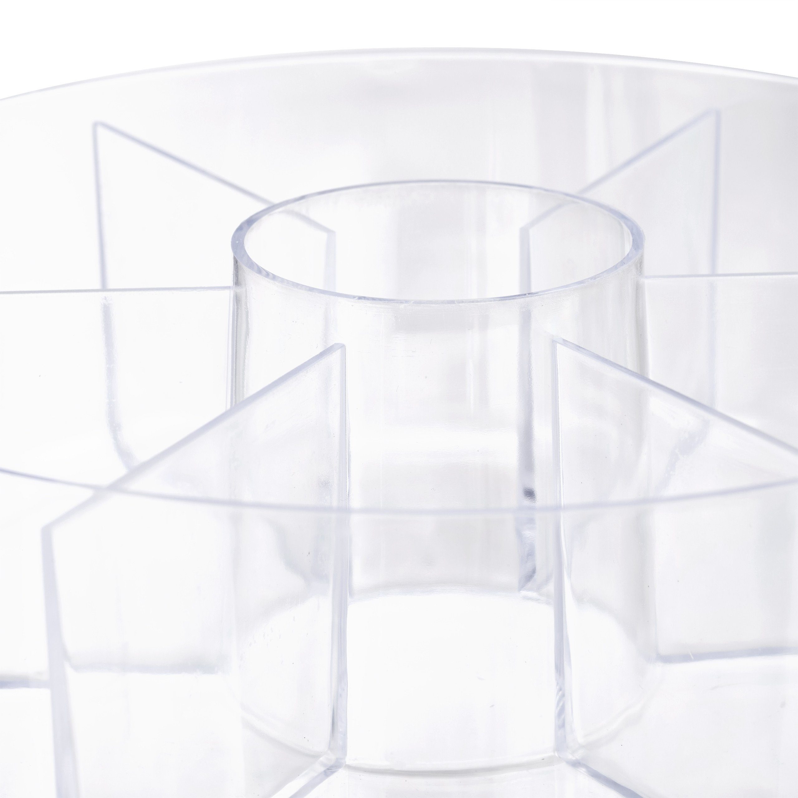 relaxdays Teebox 2 x Teebox Fächern, Kunststoff transparent mit 6