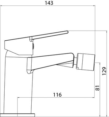 aquaSu Bidetarmatur Onoa Einhebelmischer, Standmontage, Hochdruck, Chrom, 799119