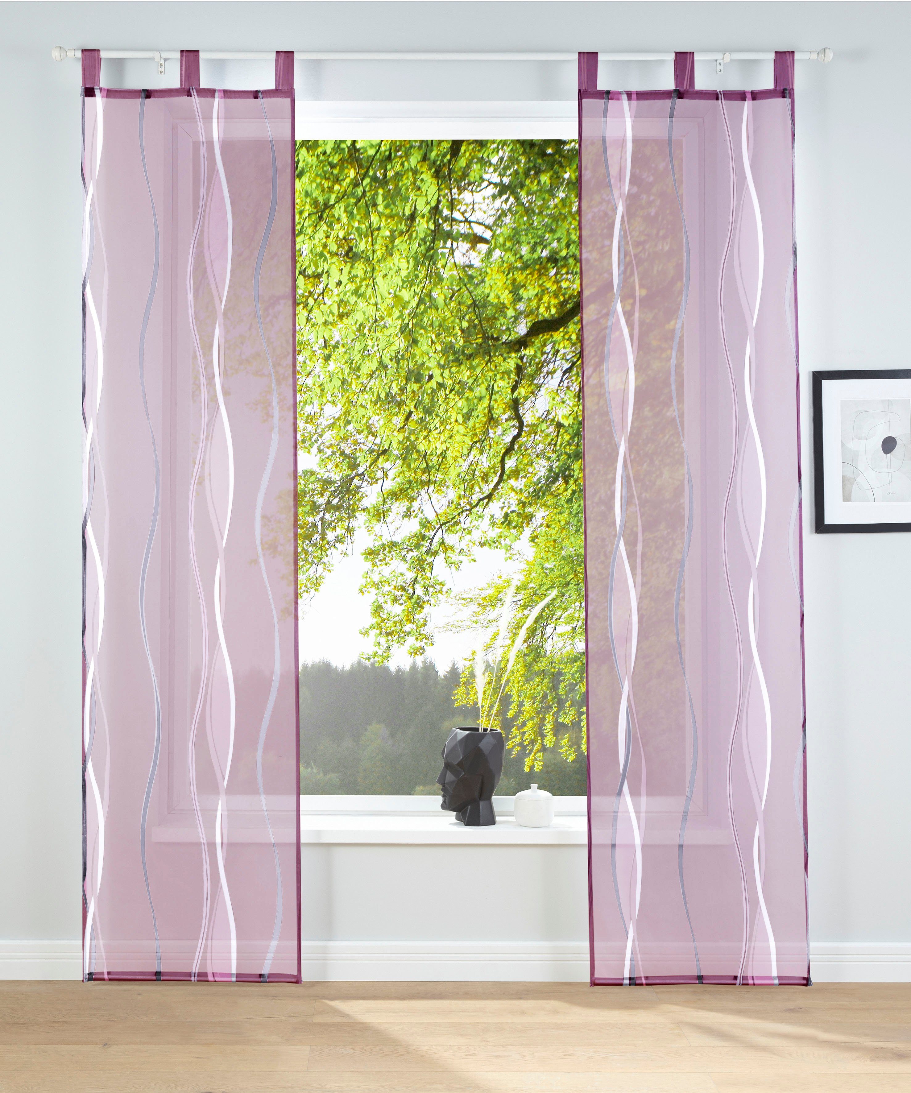 my home Schiebegardine Dimona (2 St), Schlaufen, transparent, Voile, 2er-Se günstig online kaufen