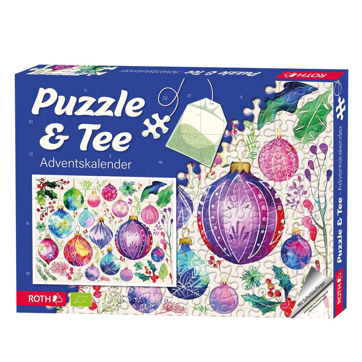 Roth Adventskalender Roth Adventskalender Puzzle & Bio-Tee Motiv Baumschmuck